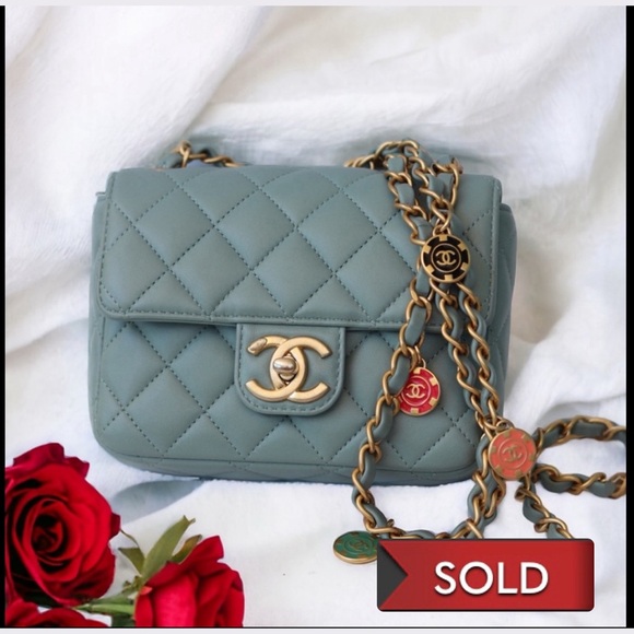 CHANEL Casino Royale Charms Mini Square Flap Bag Enamel Cruise 2023 Collection - Picture 1 of 16